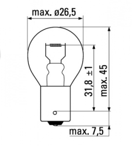 Лампа 24V-21W GE (1060)								