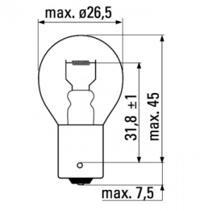 Лампа 24V-21W в/у GE (1060HD)